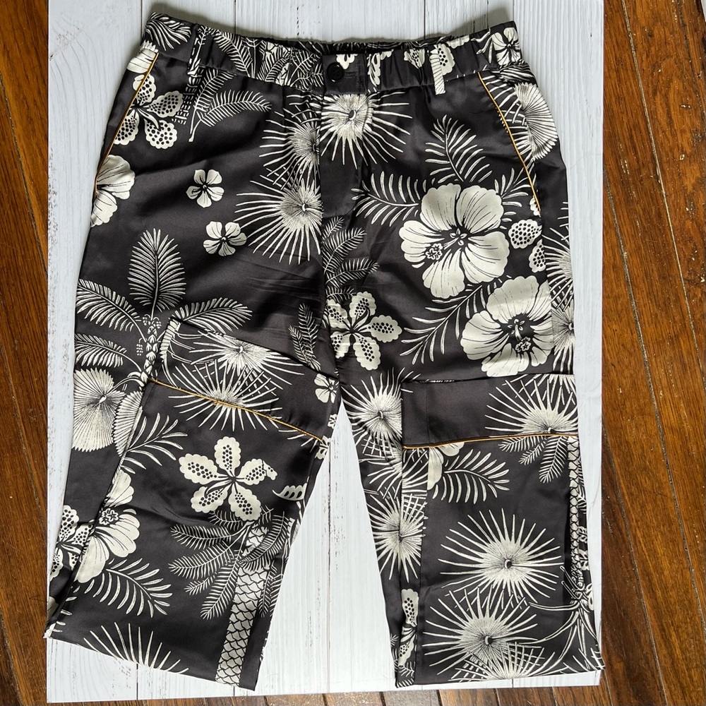 J Crew Silk Floral Pants